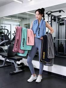 Toalla deportiva de secado rápido, toalla absorbente para fitness, toalla de estilo deportivo negro & dorado, toalla de playa (toalla de cuello), toalla de club, diseño con gancho, lavable a máquina, adecuada para fitness de mujeres, yoga, pilates, tenis, correr, natación, viajes, secado de sudor deportivo, gimnasio, correr, actividades al aire libre, - Multicolor - Ver 1