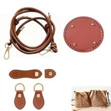 6pcs Crochet Bucket Bag Making Kit, With PU Adjustable Buckle, 5.91 Inch Base And Gourd Shaped Buckle, Fashion Faux Leather Shoulder Bag, Handmade Craft Materials, Easy To Make, Bag Accessories, Wallet Making Materials, Wallet Making, Wallet Making - New Model - View 5