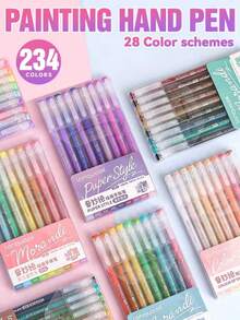 Languo Colors Suitable For Gift Giving New Hand Account Pen Set Painting Pens High-Looking Note Pens Can Be Stacked Colorful Drawing Graffiti Hand Account Writing Marking Pens Strong Coverage Even Ink Flow - Sets - View 1