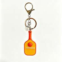 Pickleball Paddle Keychain, Creative Colorful Silicone Pickleball Racket Pendant, Sports Bag Charm, Small Gift, Sports Pattern, Casual Silicone Keychain, All Year - Racket - View 4