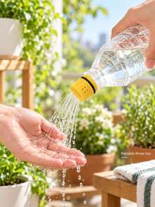 Yellow 4-Hole Bottle Watering Cap Attachment, Fits Small And Large Plastic Bottle Spouts, Portable Watering Nozzle For Indoor Plants, Balcony And Garden - Multicolor - View 6