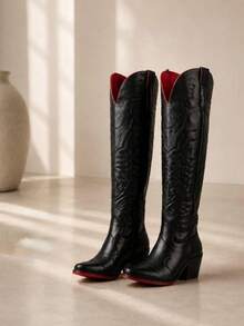 Women Knee-High Boots - Black - View 5
