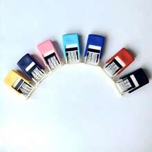 Adjustable Automatic Ink Date Stamp, Rolling Date Stamp, Portable Reusable Office Stamp, Suitable For Documents And Planners, Random Macaron Color - Small Date Stamp - View 2