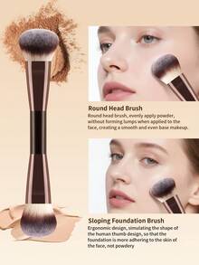 6pcs Dual-Ended Makeup Brushes With Packaging, Multi-Brush Head Design Powder Brush Foundation Brush Contour Concealer Eyeshadow Brow Brush, Daily Commute Date Makeup Full Set Beauty Tools Suitable For Beginners - Multicolor - View 2