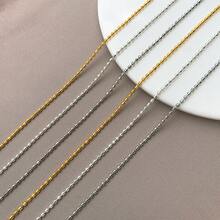 1pc Brass Ball Bead Blank Necklace Chain Thin Smooth Round Beaded Chain For DIY Jewelry Making Necklace Chain Base Craft Accessories - Multicolor - View 2
