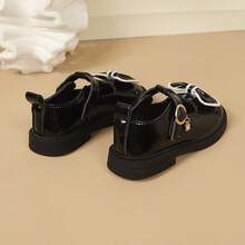 1 Pair New Mirror Bow Decor Pendant Dance Shoes, Perfect For School, Dance Practice, Wedding And Various Performances And Daily Wear - Black - View 1
