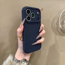 全包覆液態矽膠手機殼，適用於 iPhone 18 Pro Max 18 Pro，三層軟橡膠防震保護殼，內襯防刮超細纖維手機殼，適用於 iPhone 17 Pro Max 16 Pro Max 17e 16e 15 14 13 - 午夜藍 - 查看 2