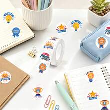 500張/捲 獎盃貼紙 A+ 鼓勵標籤 獎勵貼紙 適合教師家長學校學習訓練貼紙 手作自黏標籤 開學裝飾貼紙 動力鼓勵貼紙 禮物裝飾文具貼紙 開學貼紙 - 彩色 - 查看 6