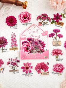 1 Pack 20pcs Vintage Floral Leaf Label PET Stickers, Scrapbook DIY Collage Decoration, Scrapbook Material, Planner - Four Seasons - View 11