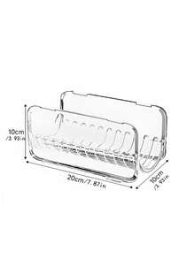 1pc Hair Curling Wand Storage Rack, Hair Dryer Storage Box, Egg Roll Wand Organizer Box, Item Storage Stand, Straight Hair Comb Organizer Stand, Straight Hair Clamp Holder, Stand, Stackable Design, Tabletop Style, Transparent Acrylic - Clear - View 8