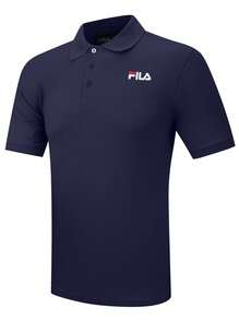 FILA Otis Graphic Polo Shirt Navy - Navy Blue - View 1