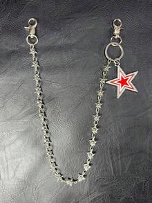 1pc Star Pant Chain Punk Hip Hop Unisex Waist Chain Pocket Chain Keychain Wallet Chain Luxury Accessory Holiday Gift Multi-Layer Key Chain Punk Pant Chain Motorcycle Riding Jeans Accessory - Multicolor - View 8