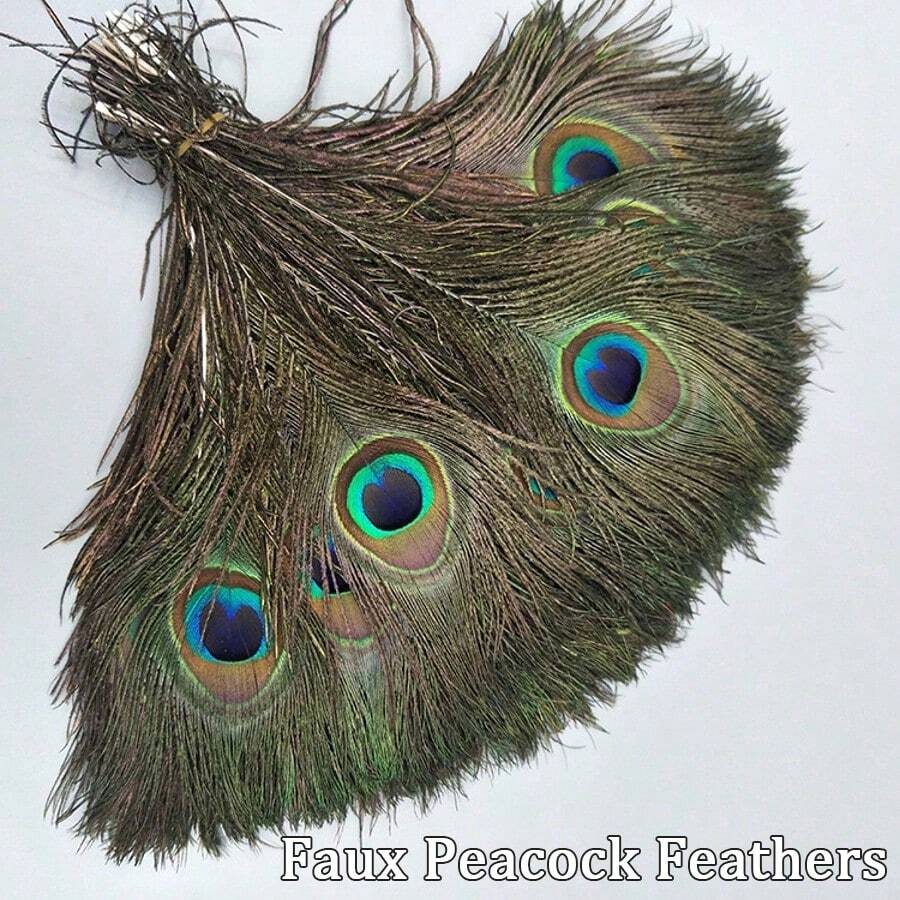 Artificial Peacock Feathers, Synthetic Peacock Feathers, 25-30cm Long Feathers, Home Decor, Vase Floral Arrangement Decoration Peacock Feathers - Green - View 1