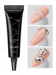 XEIJAYI 1pc/3pcs/6pcs Lem Kuku Rhinestone Bening, Tidak Perlu Dilap, Kompatibel dengan UV/LED, Cocok untuk Perekat Kuku, Untuk Salon dan Seni Kuku DIY di Rumah - MultiWarna - View 3