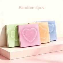 4/8pcs Random Heart & Star Sticky Notes, Highly Attractive Aesthetic Adhesive Memo Pads, Office & School Supplies Stationery (50 Sheets/Book) - Multicolor - View 11