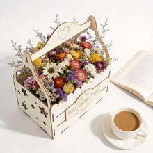 Wooden Mother's Day Flower Box Gift Box Candy Chocolate Storage Wooden Box Postcard Gift Packaging Box - 1PC - View 3