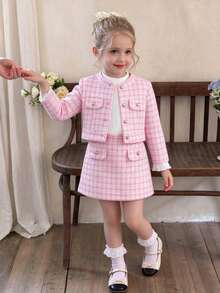 2pcs/Set Baby Girl French Style Dress And Skirt Suit, Early Autumn - Multicolor - View 1