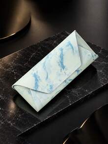 1pc Marble Pattern Envelope Style Glasses Case Portable Lightweight PU Leather Eyeglass Storage Box For Men Daily Travel Office & Outdoor Use - Multicolor - View 6