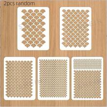 1/2pcs Mermaid Scale Stencils, Mermaid Makeup Stencils, Reusable Fish Scale Pattern, Large Plastic Scale Wall Stencils, Suitable For Face And Body Painting - White - View 8