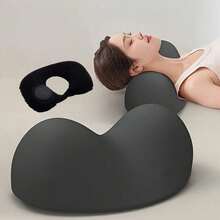 1pc Ergonomic Cervical Pillow - Ergonomic Neck Support Pillow With Human Body Curve Design, Black, Pink, Grey - Multicolor - View 11