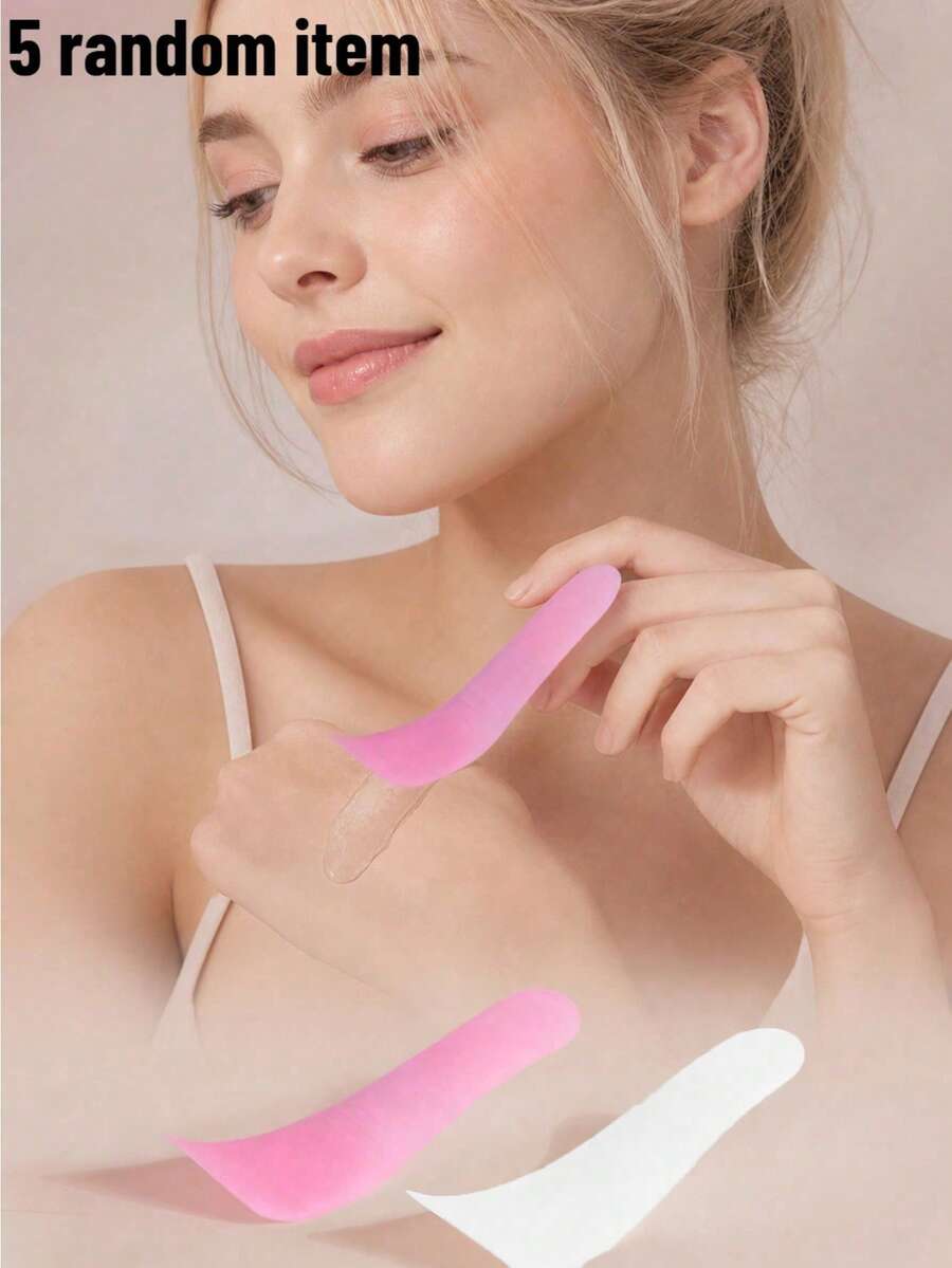 5pcs Random Hair Removal Cream, Makeup Spatula, Plastic Beauty Tool, Nail Art, Portable Makeup Brush - Multicolor - View 1