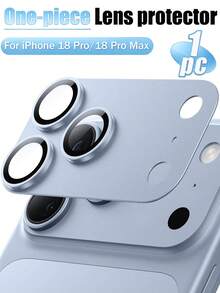 1Pc Compatible With Iphone 18 Pro / 18 Pro Max Camera Lens Protector Design Strong Adhesion, Shatterproof Matte Metal Aluminum Alloy, Tempered Glass Camera Screen Protector Cover Compatible With Iphone, Glacier - Blue - View 1