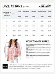 Acelitt Autumn Pink Floral Print Tassel Tie V-Neck Petal Sleeve High Waist Top Vacation Spring - Pink - View 2