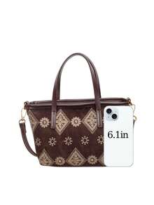Autumn And Winter Personalized Diamond Pattern Coffee PU Women's Handbag, High-End Niche Adjustable Shoulder Strap Shoulder Bag/Crossbody Bag - Coffee Brown - View 10