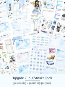 1pc Large Size Planner Themed Sticker Books For Adult, Suitable For Planner, Scrapbooking & Journaling, School Supplies, Back To School - one-size - View 4