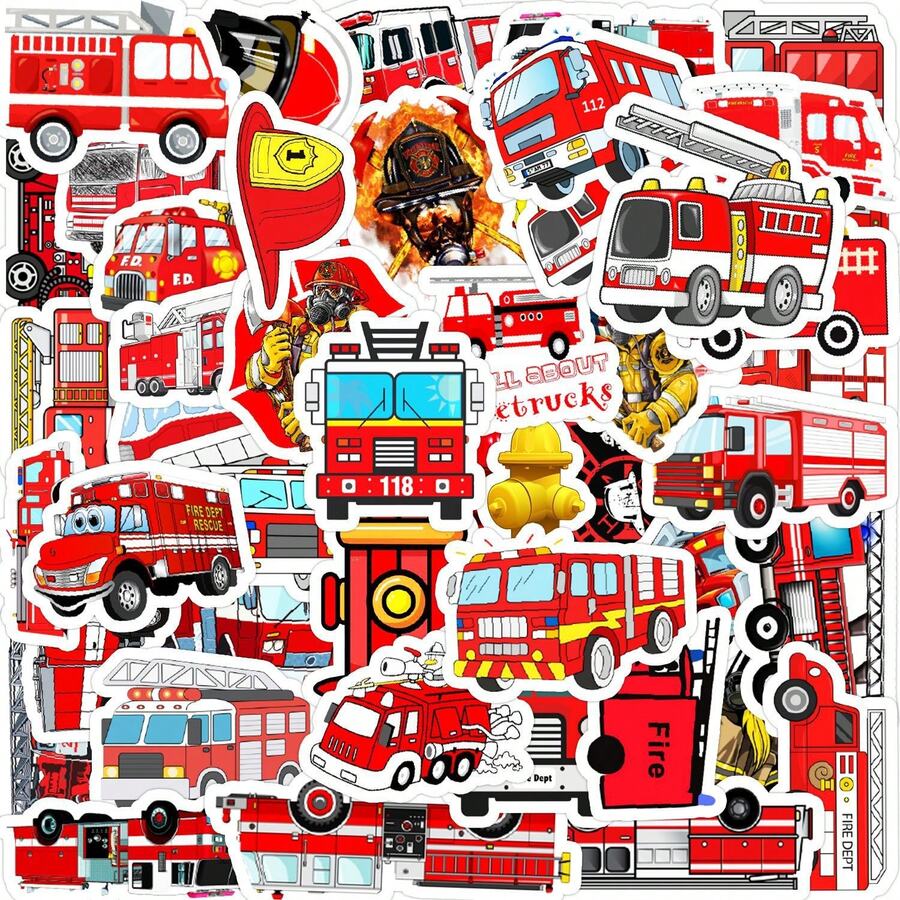 50pcs FireTrunk Creative Graffiti Stickers, Vinyl Waterproof Decorative Stickers For Water Bottle, Computer, Laptop, Phone, Luggage, Notebook, Refrigerator - one-size - View 1
