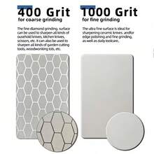 5-In-1 Diamond Sharpening Stone 400/1000 Grit Ceramic Whetstone, Multi-Purpose Manual Knife Sharpener, Suitable For Kitchen Knives, Scissors, Outdoor Camping And Woodworking - Whetstone - View 9
