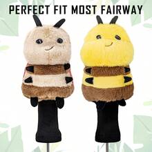1pc Plush Golf Club Head Cover, Fairway Wood Size, Soft Fuzzy Head Protector, Cute Cartoon Insect Design, Anti-Scratch Creative Golf Accessory, Suitable For Golf Enthusiasts, Family And Friends Holiday Gift - Multicolor - View 5