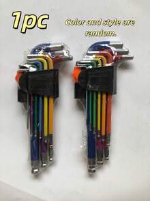 1件組彩色編碼球頭六角扳手套組，L型六角扳手工具組，公制長臂六角螺絲起子，多尺寸六角扳手工具，適用於自行車維修、家具組裝、居家DIY維護，手工具組 - 內六角扳手 - 查看 14