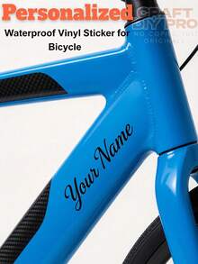 Custom Bicycle Text Stickers, Custom Letter Name Labels, Personalized Creative Waterproof Decals, Suitable For Team Logos, Road Bike And Mountain Bike Label Stickers Design, Team Branding, Creative Stickers, Decorative Labels - Multicolor - View 3