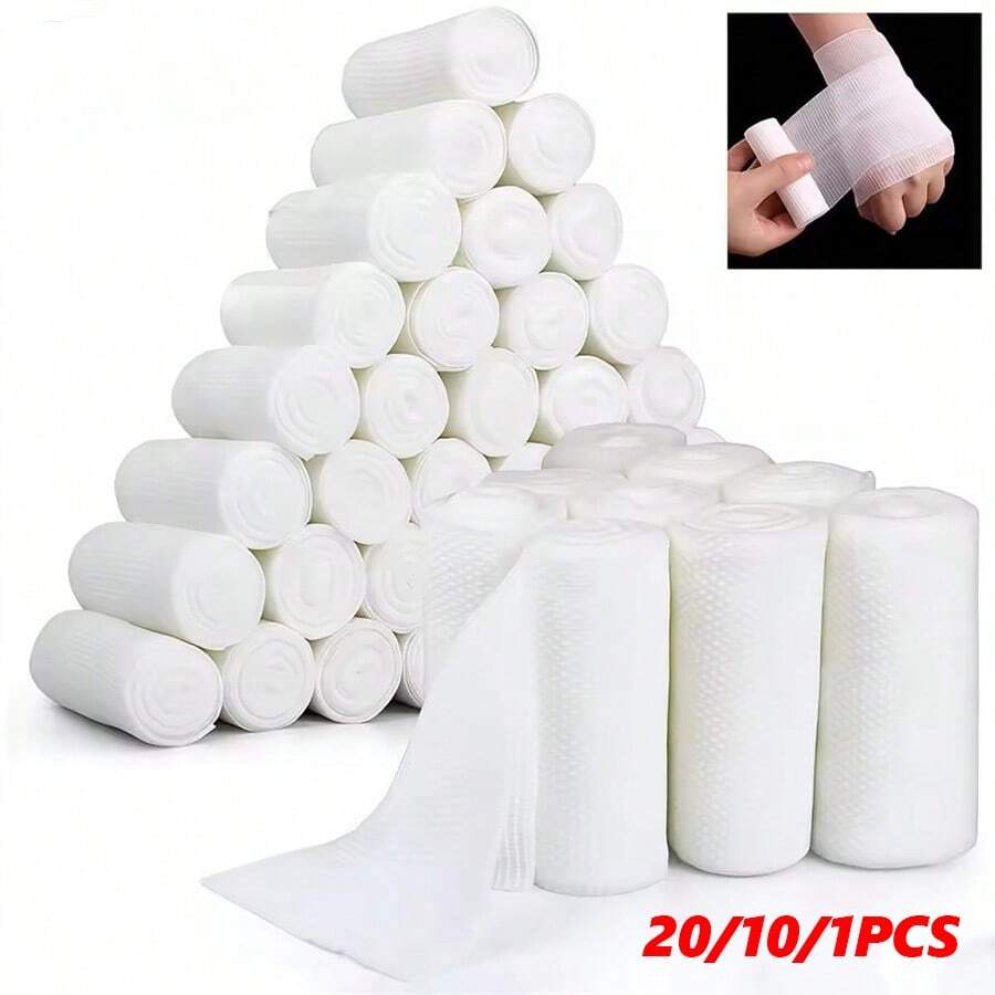 1/10/20pcs Elastic Bandage Rolls - Breathable Stretchable White Elastic Bandages For Fingers, Wrists, Ankles & Legs - Flexible Design For Support & Protection, Elastic Bandage For Wrist, Wrist Support, Flexible Bandage, Secure Fit Wrap