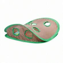 Interactive Cat Toy With Foldable Hunting Mat, Polyester Hide And Seek Rug With Holes, Includes Plush Mouse And Bell Ball, 32x32x8.5 Cm - Multicolor - View 11