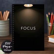 Stationery Notepad Back To School: 1 "Progress Is Better Than Perfection" Quote A5 Spiral Notebook, Black Spiral Binding, Student And Office Notebook, Portable Writing For Professionals And Students, Ideal Gift Choice - One Book (50 Pages, 100 Pages) - View 6