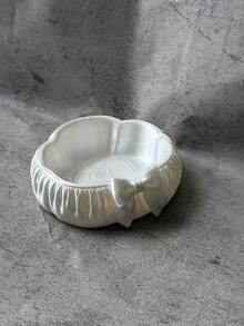 1 Buah Tempat Penyimpanan Perhiasan, Nampan Perhiasan Gaya Coquette dengan Pita, Tempat Cincin Rias dengan Tepi Bergelombang Warna Putih Mutiara, Cocok untuk Cincin, Kalung, Gelang, dan Aksesoris Kecil, Nampan Penyimpanan Perhiasan Ins, Perlengkapan Perjalanan, Dekorasi Meja, Tempat Penyimpanan Aksesoris Makeup, Tempat Penyimpanan Perlengkapan Nail Art, Dekorasi Meja Rias, dan Hadiah untuk Pacar. - Putih - View 4