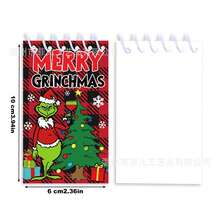 The Grinch Coil Notebook Kit, 8 Different Pattern Notebooks, Blank Pages, Compact Portable Size, Funny Holiday IP Cover Printing, Suitable For Christmas Small Gifts, Party Favors, Christmas Stocking Stuffers, Daily Notes, Christmas Theme Stationery Memo Pads - Multiple Styles - View 3