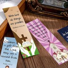 30pcs Bible Verse Bookmarks, Cartoon Paper Bookmarks, Reading Gift Notes, DIY Page Markers, Religious Gift Creative, Colorful Illustrations, High-Quality Printing Design - A - View 4