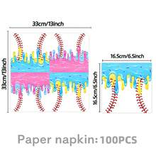 20/40/80/100 PCS Drop Ice Cream Baseball Stitched Disposable Towels, Sugar Paste Printed Party Tablecloth, 67 Themes Of Birthday Party Table Decoration Items5 - View 9
