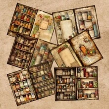 10pcs Vintage Fruit Canned Food Scrapbook Journal Collage Ephemera Paper A5 Size - Rectangle - View 3