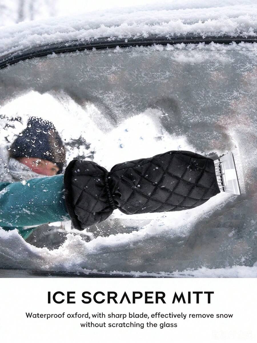 1PC Car Ice Scraper With Glove, Waterproof Comfort Warm Handle Snow Shovel, Winter Ice And Snow Removal Tool For Car Windshield - 1PC - View 1