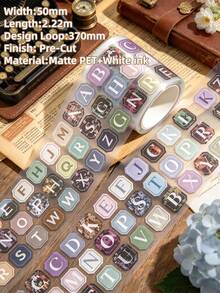 DanSoul 20 Sheets Large Vintage Aesthetic Letter Decorative Stickers Book, Pre-Cut Matte PET Creative Scrapbooking Material For Adults, Suitable For Planner Stationery Office DIY Collage - Planner Stickers - View 10