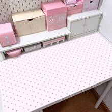 Mousepad Kulit PU Minimalis Warna Pink Motif Hati dan Gelombang Korea, Alas Meja Kantor Besar, Alas Meja Keyboard Tahan Air, Alas Mousepad Gaming - View 1