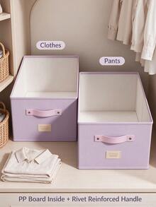 10/1PCSStorage Box,Foldable Rectangular Organizer Bin With Handle, Divided Compartment Clothes Storage Container For Bedroom Closet Large Capacity Foldable Storage Organizer For Bedroom Wardrobe Ideal For Tidying And Arranging Clothes Christmas Gifts - Multicolor - View 4