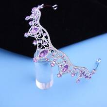 1 Queen Crown And Tiaras Princess Crown, Suitable For Women And Girls, Crystal Headband, Suitable For Bridal Princesses, For Weddings And Parties. - 4225 Silver Purple - View 4