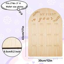 1pc Baby Photo Frame, My First Year Baby Growth Commemorative Board Wooden Photo Display Rack Personalized 12 Months Newborn Photo Frame Suitable For Boys And Girls Baby Birthday/Christening Home Decor Gift Christening Easter Gift Suitable For Girls/Boys Items - Multicolor - View 2