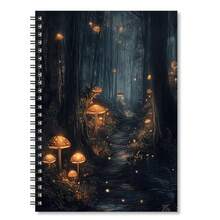 Vintage Mushroom And Butterfly Starry Sky Art A5 Spiral Notebook, Black Spiral, 50 Sheets 100 Pages, For Student Classroom Notes, Office Meeting Records, Portable Diary And Planner Notebook - One Book (50 Pages, 100 Pages) - View 12