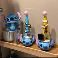 Disney 1pc Mickey Creative Classic Cute Christmas Hat Mouse Head Stitch Jewelry Holder, Watch & Bead Display Rack, Home Birthday Decor, Christmas Decoration, Home Storage - Animal - View 5